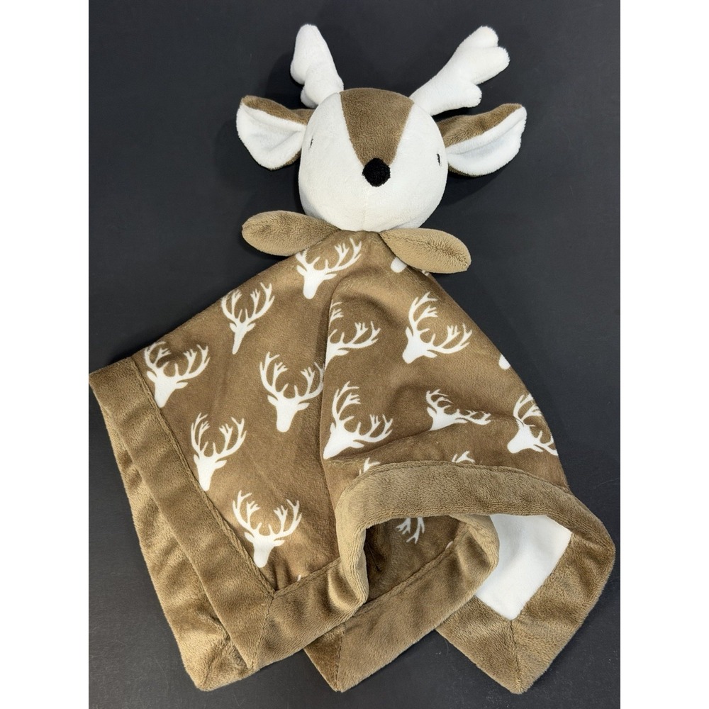 Levtex Baby Deer Security Blanket Lovey Brown White Buck Antlers 15x15 Lovie